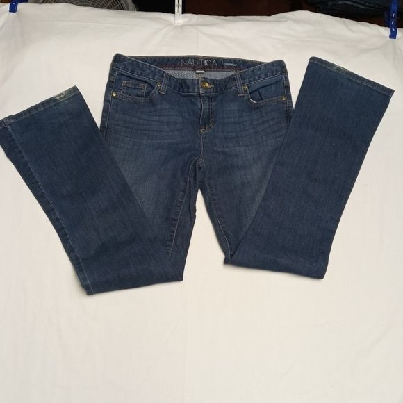 Nautica bootcut jeans ropes boating pants women's 6x28 embroidered 5 pockets - Picture 1 of 16